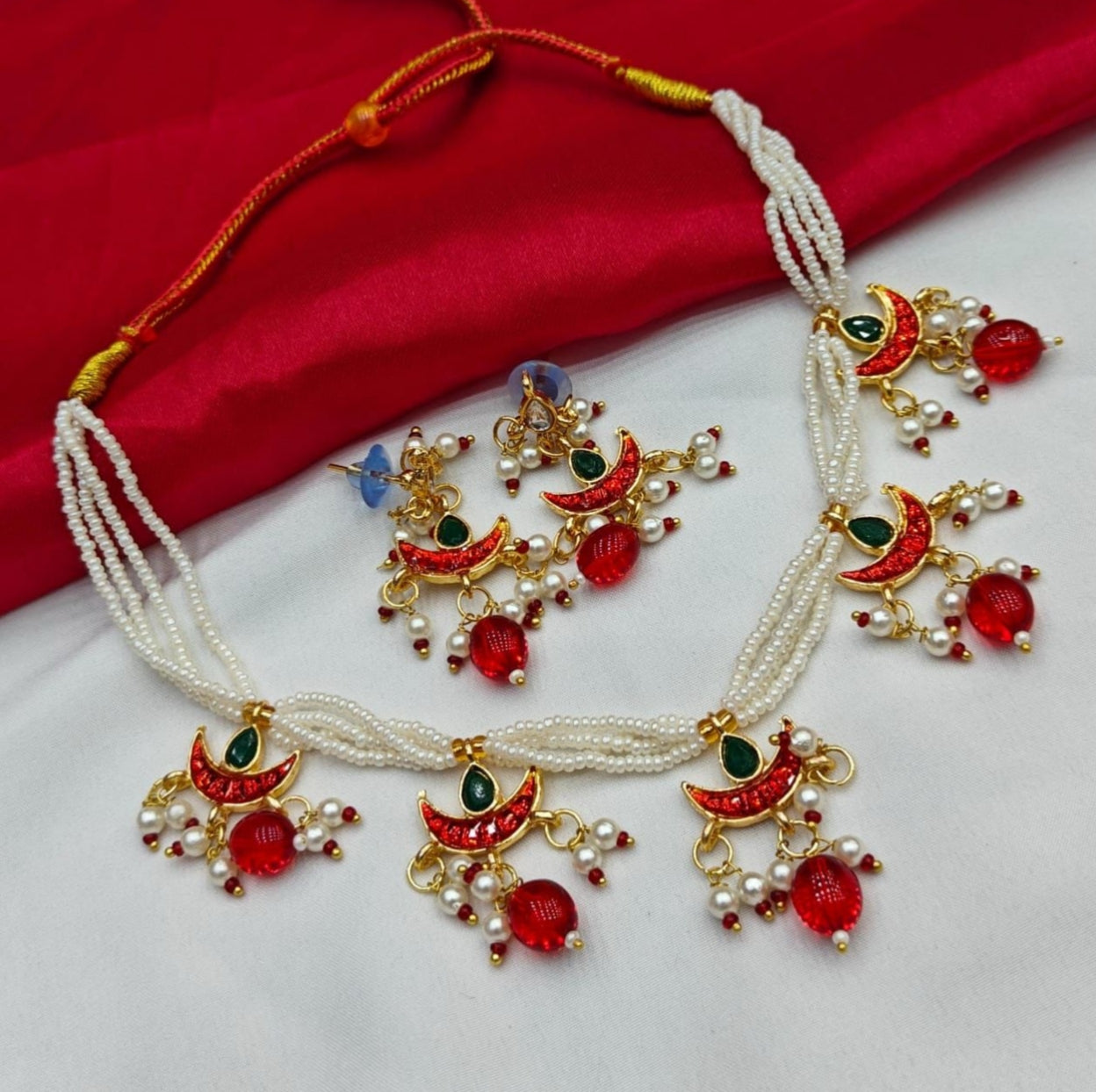 Half Chaand Necklace & Earring