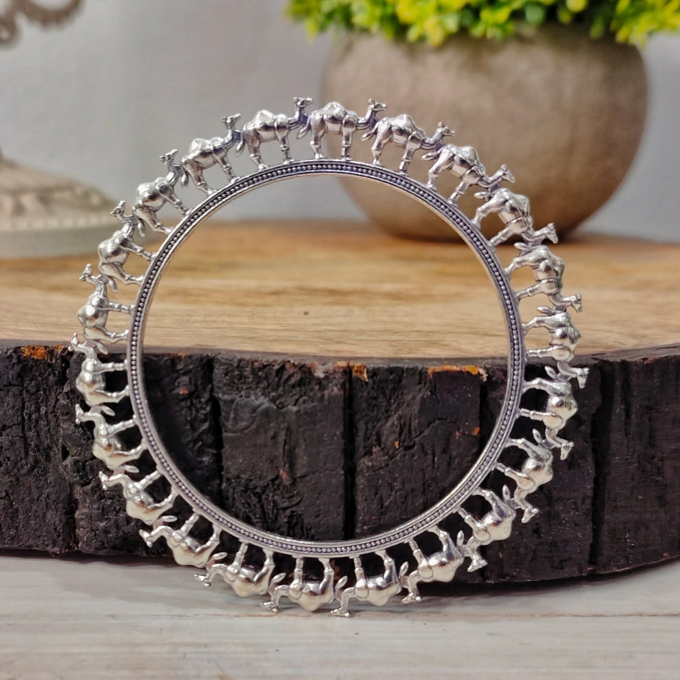 Camal Oxidized Bangles - Set Of 2