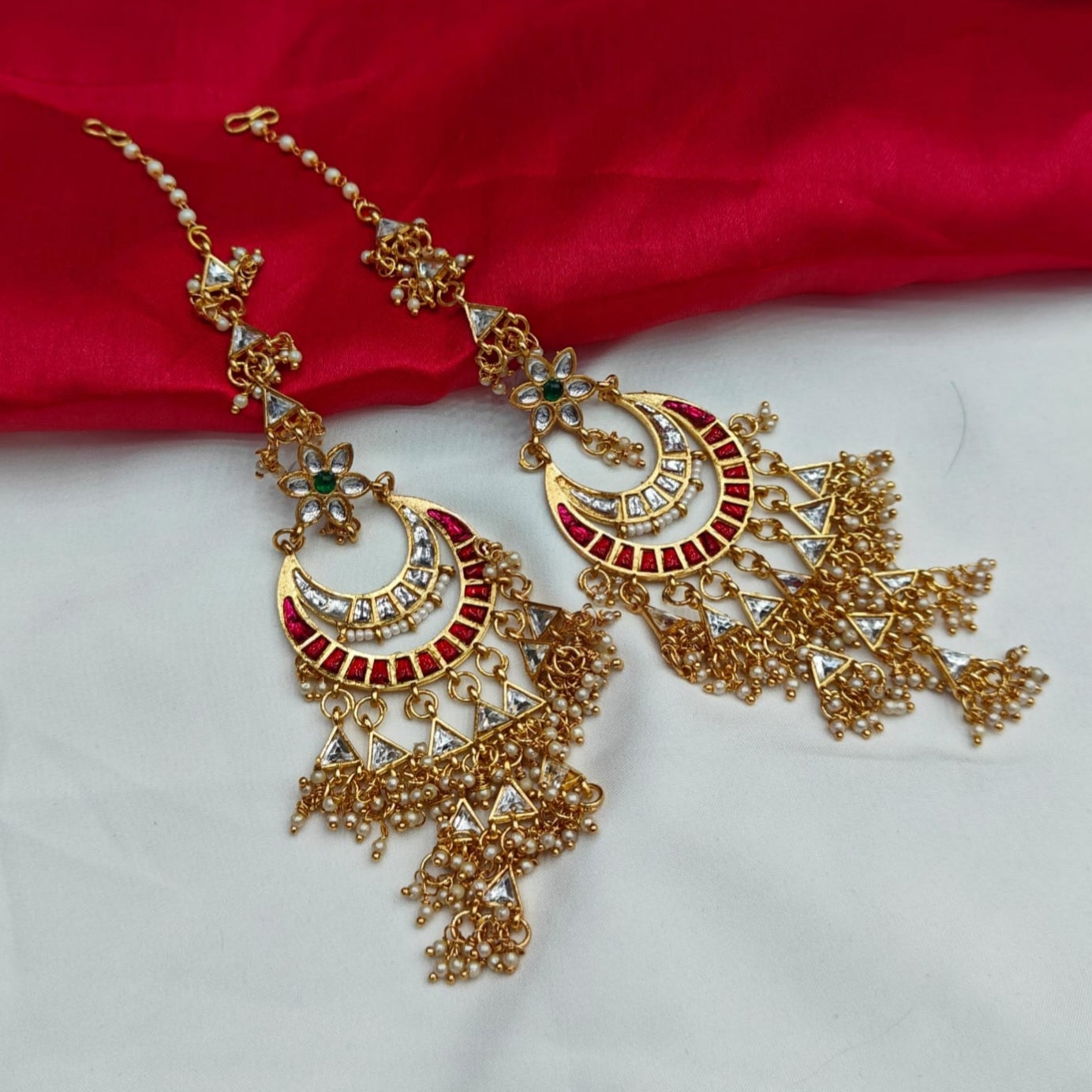 Rajwadi Earrings With Chain