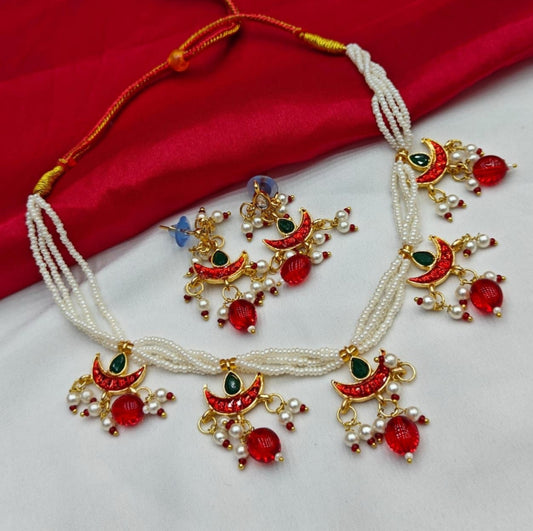 Half Chaand Necklace & Earring